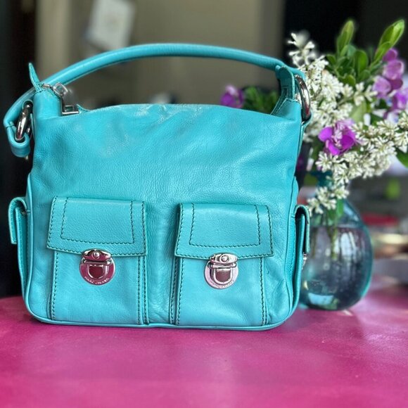 Marc Jacobs Handbags - Classic Marc Jacobs Blake Multi-Pocket Hobo Bag in Teal with Silver Hardware